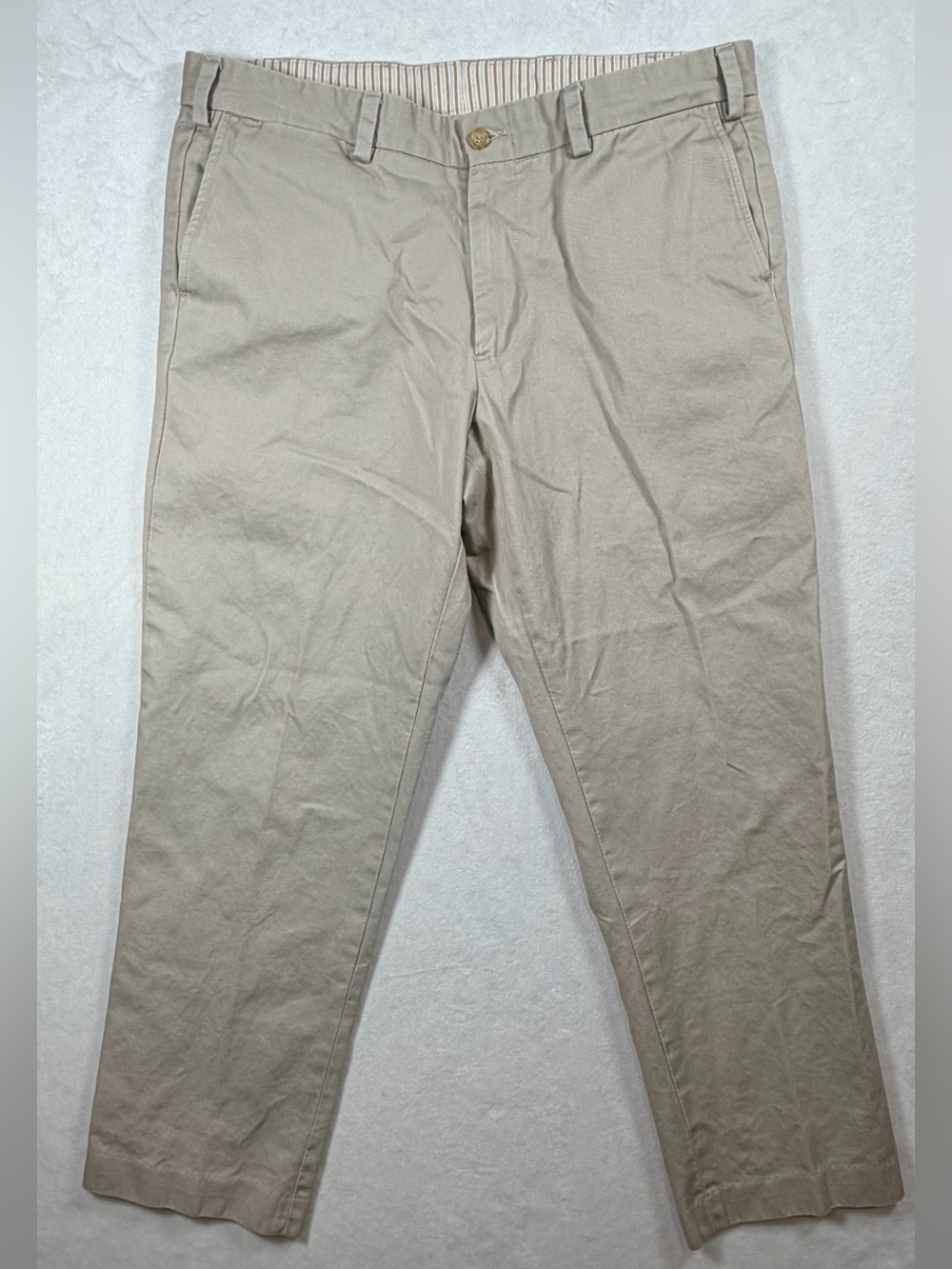 Bills Khakis 36W 28L Low Rise Trim Fit Tan Cotton Chino Casual Everyday Khakis